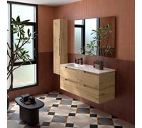 Ensemble meuble et vasque VIMA 1200 4 tiroirs Chêne Montana P450 - SALGAR 118666