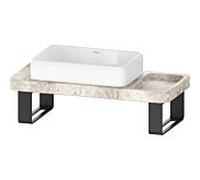 Ensemble meuble-lavabo Duravit Collection One D4800500 100x45x90cm, avec console et support de console, en travertin gris poli