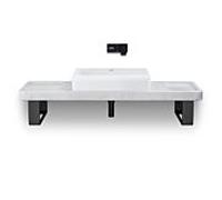 Ensemble meuble-lavabo Duravit Collection One D4800700 140 x 45 x 90 cm, avec console, support de console et structure en marbre poli.
