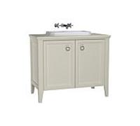 Vitra Valarte meuble vasque à encastrer 62173 98 x 52 x 87,5 cm, 2 portes, corps ivoire mat / vasque blanc haute brillance