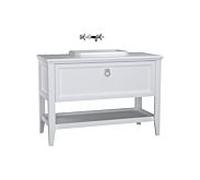 Ensemble meuble-lavabo intégré VitrA Valarte 62201, 118 x 52 x 87,5 cm, 1 tiroir à extension totale, corps blanc mat/meuble-lavabo blanc brillant