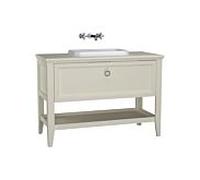 Ensemble meuble-lavabo intégré VitrA Valarte 62203 118 x 52 x 87,5 cm, 1 tiroir à extension complète, structure ivoire mat/vasque blanche brillante