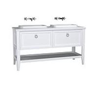 Ensemble meuble-lavabo intégré VitrA Valarte 62210 149,5 x 52 x 87,5 cm, gauche/droite, corps blanc mat/meuble-lavabo blanc brillant
