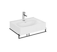 Ensemble meuble-lavabo VitrA Equal 64081 avec vasque de 60 cm, laque blanche brillante, porte-serviettes en métal, finition noire mate.