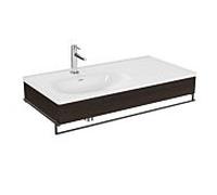 Ensemble meuble-lavabo VitrA Equal 64089 102,5 x 52 cm, avec vasque asymétrique, revêtement en vinyle blanc et panneau en bois d'orme