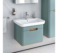 Ensemble meuble-lavabo VitrA Sento 65873, 63 x 48,5 x 52 cm, 1 tiroir à extension complète, vert fjord mat, décor
