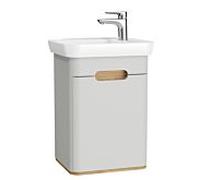 Ensemble meuble-lavabo VitrA Sento 65981 50 x 37,5 x 68,5 cm, charnière de porte à droite, gris clair mat, décor