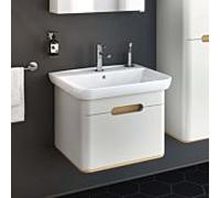 Ensemble meuble-lavabo VitrA Sento 65985 63 x 48,5 x 52 cm, 1 tiroir à extension complète, gris clair mat, décor