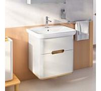 Ensemble meuble-lavabo VitrA Sento 65988, 63 x 48,5 x 68,5 cm, 2 tiroirs à extension complète, gris clair mat, décor