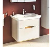 Ensemble meuble-lavabo VitrA Sento 65989 78 x 48,5 x 68,5 cm, 2 tiroirs à extension complète, gris clair mat, décor