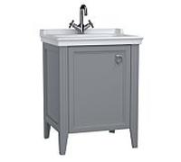 Ensemble meuble-lavabo VitrA Valarte 62151 64,5 x 53 x 88 cm, côté gauche, corps gris mat/meuble-lavabo blanc brillant