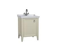 Ensemble meuble-lavabo VitrA Valarte 62152, 64,5 x 53 x 88 cm, à gauche, corps ivoire mat/meuble-lavabo blanc brillant