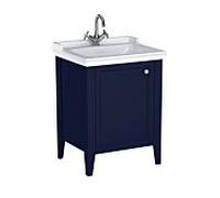 Ensemble meuble-lavabo VitrA Valarte 65764 64,5 x 53 x 88 cm, à gauche, corps bleu acier/vasque blanche brillante