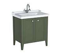 Ensemble meuble-lavabo VitrA Valarte 65805 79,5 x 53 x 88 cm, 2 portes, structure vert vintage/meuble-lavabo blanc brillant
