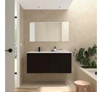 Ensemble Meuble Plan Vasque Miroir Applique NOJA II 1200 4 portes Black satin P450 - SALGAR 119677