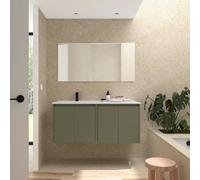 Ensemble Meuble Plan Vasque Miroir Applique NOJA II 1200 4 portes Green satin P450 - SALGAR 119679
