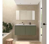 Ensemble Meuble Plan Vasque Miroir Applique NOJA II 1200 4 portes Green satin P450 - SALGAR 119689