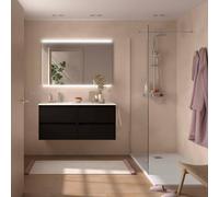 Ensemble Meuble Plan Vasque Miroir Applique NOJA II 1200 4 tiroirs Black satin P450 - SALGAR 119697