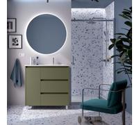 Ensemble Meuble Plan Vasque Miroir Applique NOJA II 900 3 tiroirs Green satin P450 - SALGAR 118379