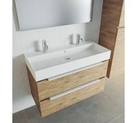 Ensemble Meuble Riho Spring Rise Lavabo 1 trou, 2 tiroirs, armoire de toilette 600mm Just Oak