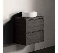 Ensemble Meuble Riho Spring Tablet pour Lavabo Sans trou, 2 tiroirs, 600x400mm Charred Black