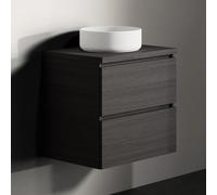 Ensemble Meuble Riho Spring Tablet pour Lavabo Sans trou, 2 tiroirs, 600x460mm Charred Black