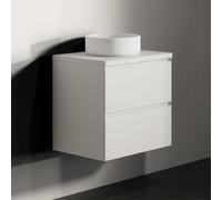 Ensemble Meuble Riho Spring Tablet pour Lavabo Sans trou, 2 tiroirs, 600x460mm Laqué blanc satiné