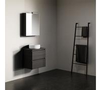 Ensemble Meuble Riho Spring Tablet pour Lavabo Sans trou, 2 tiroirs, armoire de toilette 600x400mm Charred Black