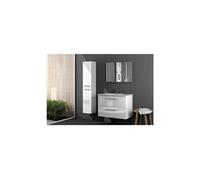 Ensemble meuble salle de bain 2 tiroirs avec miroir aruba 305161bo