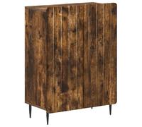 Ensemble Meuble Salle de Bain 3 Pièces en Bois Chêne Fumé avec Étagère | Design fin gain de place, portes réversibles 90°, fixation murale incluse, entretien facile, style moderne