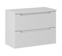 Ensemble meuble salle de bain - DECONATION - Astral Blanc - 2 tiroirs - 80 cm - Blanc Mat