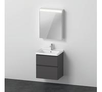 Ensemble Meuble Salle De Bain Duravit D-Neo Meuble Lavabo, armoire de toilette, charnières droite 600x2000x480mm Graphite Mat DE0145R49490000