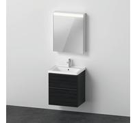 Ensemble Meuble Salle De Bain Duravit D-Neo Meuble Lavabo, armoire de toilette, charnières gauche 600x2000x480mm Chêne Noir DE0145L16160000
