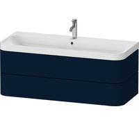Ensemble Meuble Salle De Bain Duravit Happy D.2 Plus Lavabo 1 trou, meuble c-shaped 2 tiroirs 1175mm Bleu Nuit Satiné HP4349O98980000
