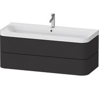 Ensemble Meuble Salle De Bain Duravit Happy D.2 Plus Lavabo 1 trou, meuble c-shaped 2 tiroirs 1175mm Graphite Super Mat HP4349O80800000