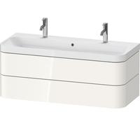 Ensemble Meuble Salle De Bain Duravit Happy D.2 Plus Lavabo double, meuble c-shaped 2 tiroirs 1175mm Blanc brillant HP4379O22220000