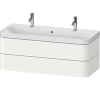 Ensemble Meuble Salle De Bain Duravit Happy D.2 Plus Lavabo double, meuble c-shaped 2 tiroirs 1175mm Blanc Satiné HP4379O36360000