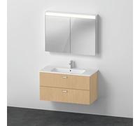 Ensemble Meuble Salle De Bain Duravit XBase Lavabo avec meuble sous-lavabo et armoire de toilette 1030mm Noyer foncé