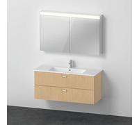 Ensemble Meuble Salle De Bain Duravit XBase Lavabo avec meuble sous-lavabo et armoire de toilette 1230mm Noyer foncé