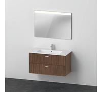 Ensemble Meuble Salle De Bain Duravit XBase Lavabo avec meuble sous-lavabo et miroir 1030mm Chêne Naturel