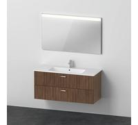 Ensemble Meuble Salle De Bain Duravit XBase Lavabo avec meuble sous-lavabo et miroir 1230mm Chêne Naturel