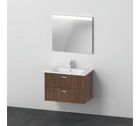 Ensemble Meuble Salle De Bain Duravit XBase Lavabo avec meuble sous-lavabo et miroir 830mm Chêne Naturel