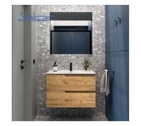 Ensemble meuble salle de bains VIMA 800 CHÊNE AFRICAIN + Vasque + Miroir - SALGAR 111775