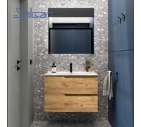 Ensemble meuble salle de bains VIMA 800 CHÊNE AFRICAIN + Vasque + Miroir - SALGAR 111775