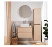 Ensemble meuble simple vasque 60 cm + vasque COMA + robinet TAP + miroir EMA + colonne SORRENTO
