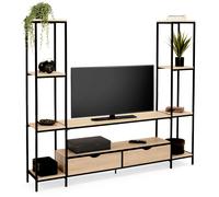 IDMarket Ensemble meuble TV Detroit 164 cm avec étagères design industriel