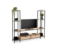 IDMarket Ensemble meuble TV Detroit 164 cm avec étagères design industriel