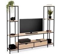 IDMarket Ensemble meuble TV Detroit 164 cm avec étagères design industriel