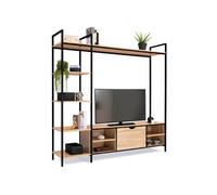 IDMarket Ensemble meuble TV DETROIT 170 cm avec étagères design industriel
