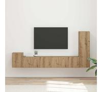 Ensemble Meuble TV 3 Pièces Moderne en Chêne Artisanal, Meuble Mural Salon avec Portes et Étageres, Armoire Télévision pour Petit Espace, Bois d'Ingénierie Durable, Facile à Assembler